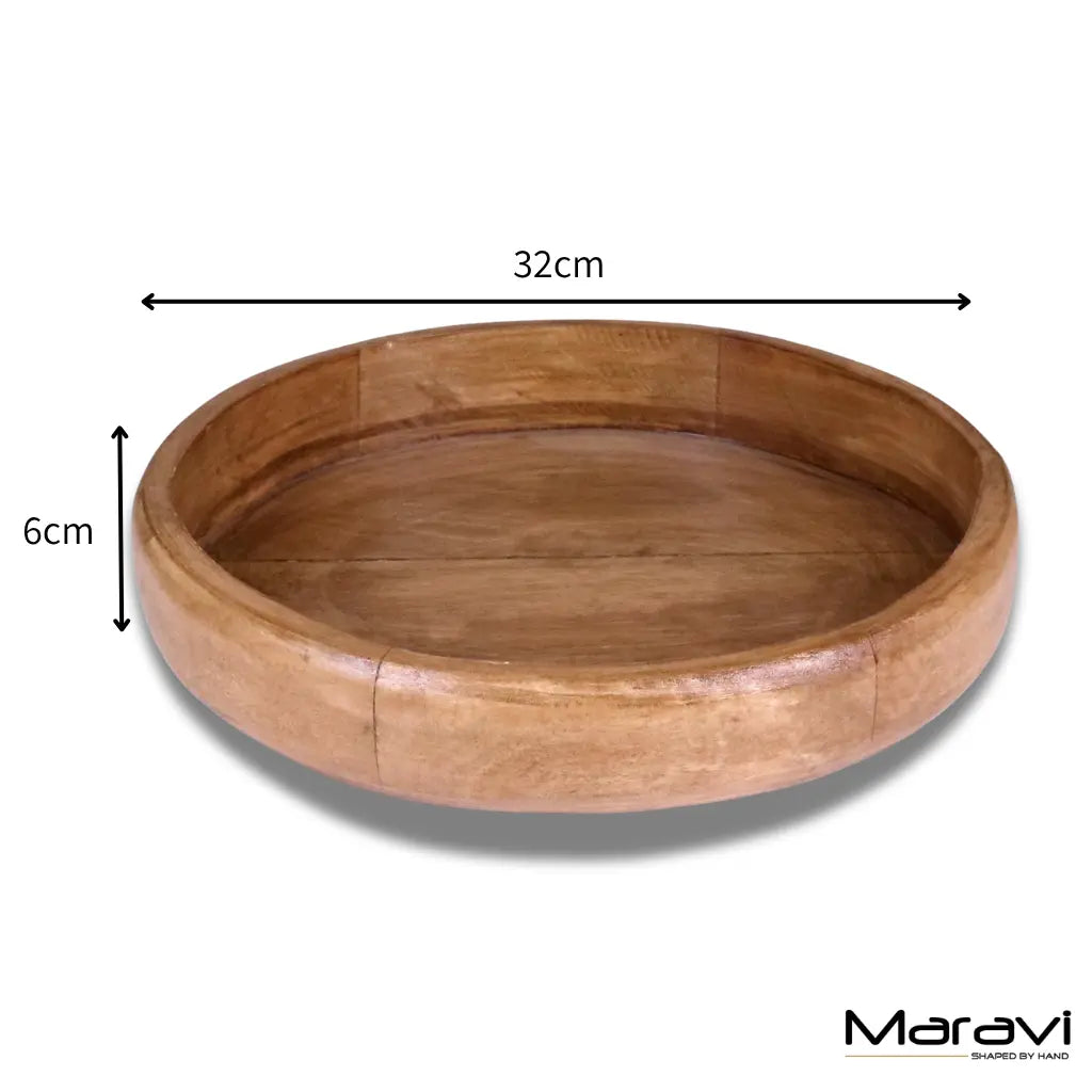 Segti Wooden Fruit Wood Bowl Tray