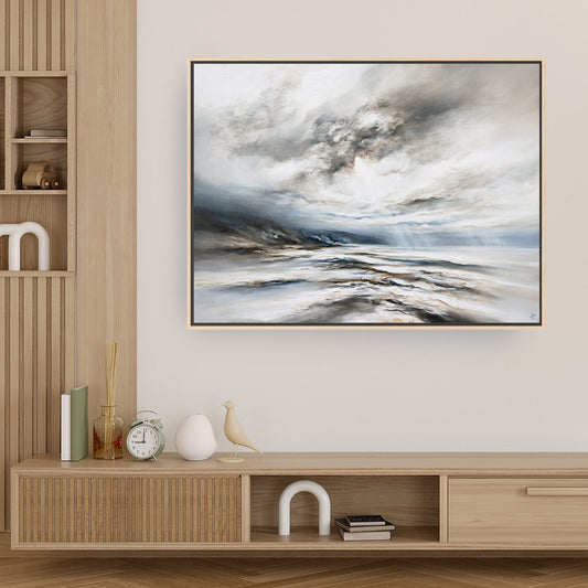 Coastal Light Landscape Framed Printed Canvas