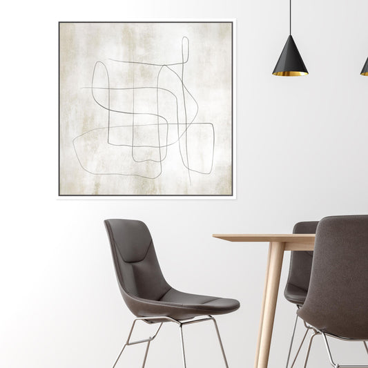 Flow Square Framed Printed Canvas