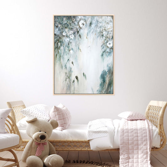 Cascade I Portrait Framed Printed Canvas