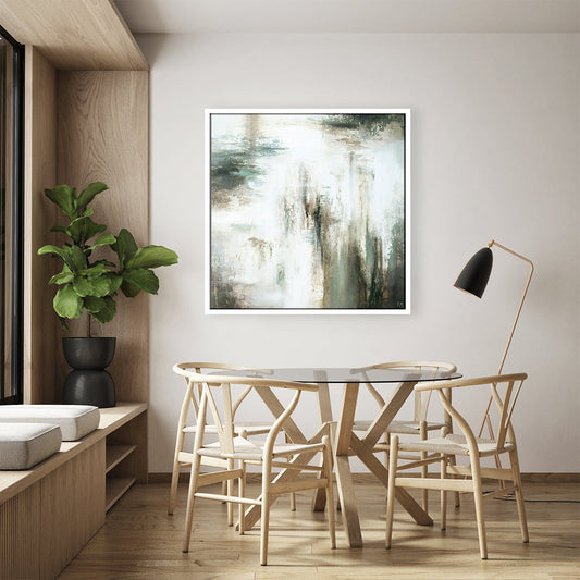 Verde I Square Framed Printed Canvas