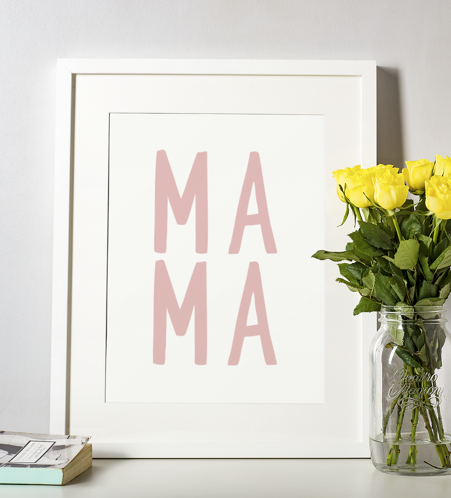 MAMA Pink Mothers Day Home Simple Room Wall Decor Print