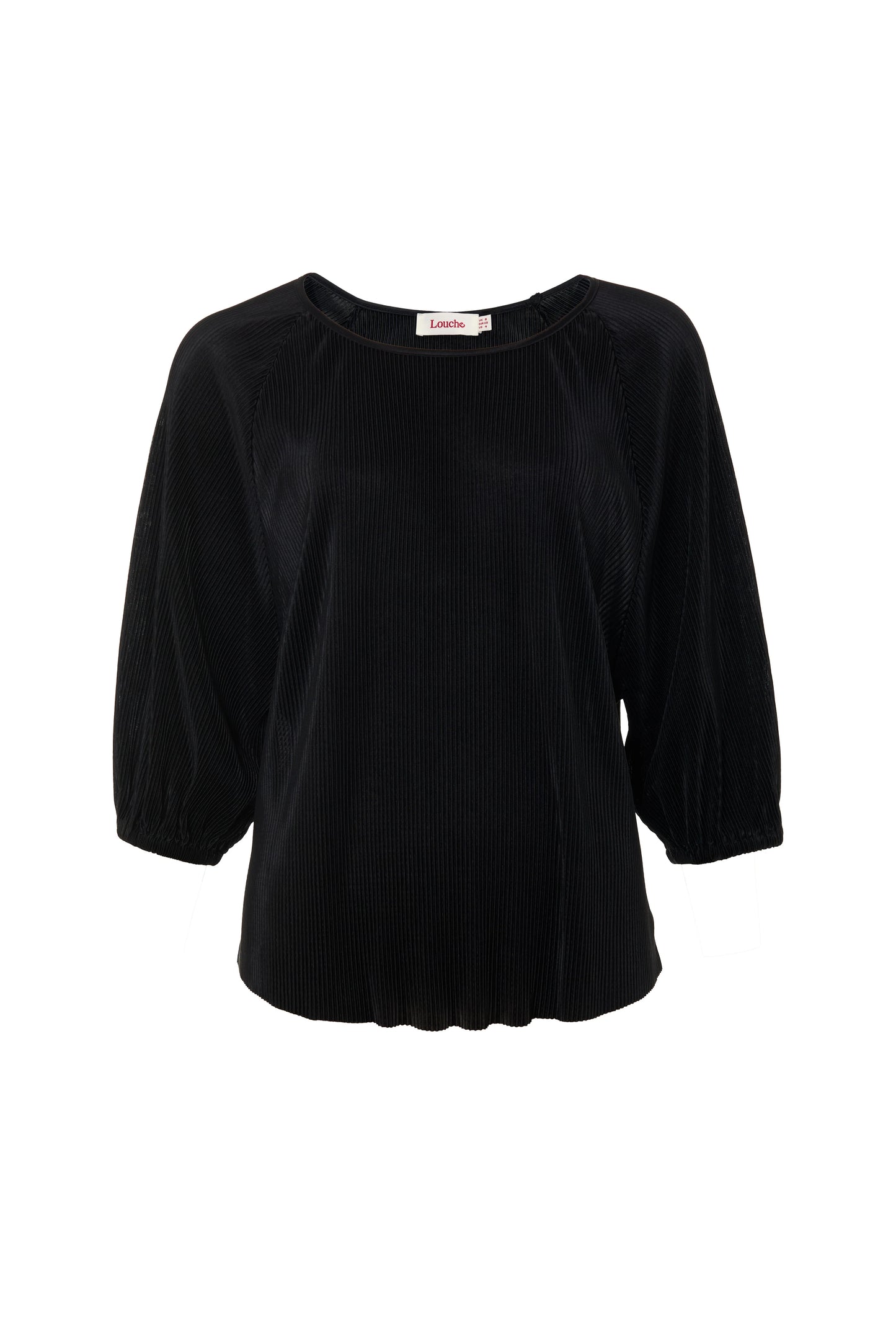 Mayanna Pleat 3/4 Sleeve Top - Black