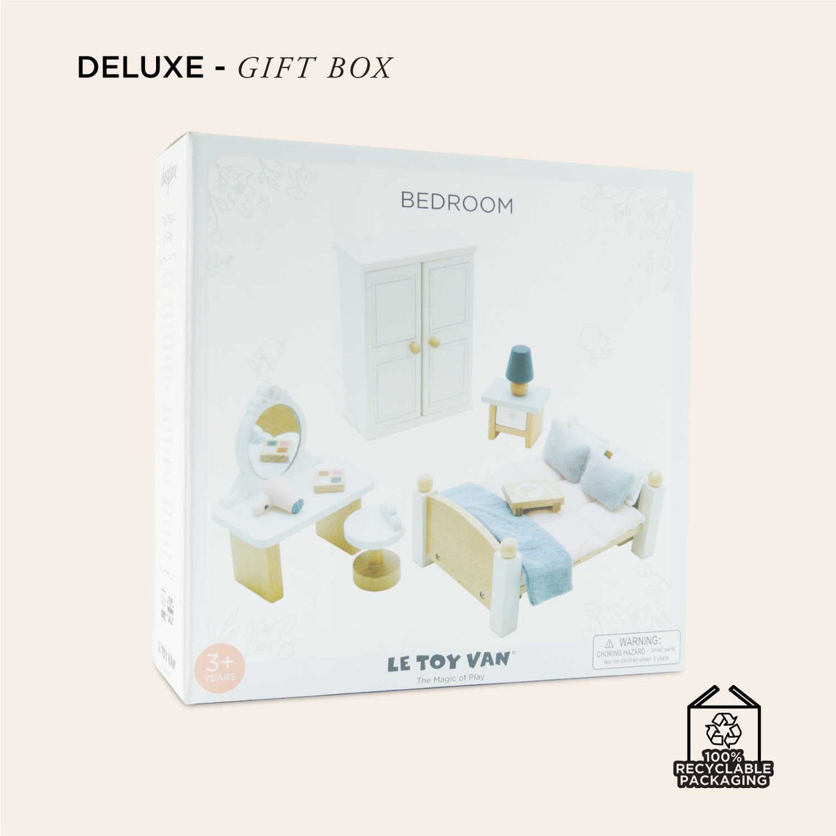 Wooden Dolls House Bedroom Set