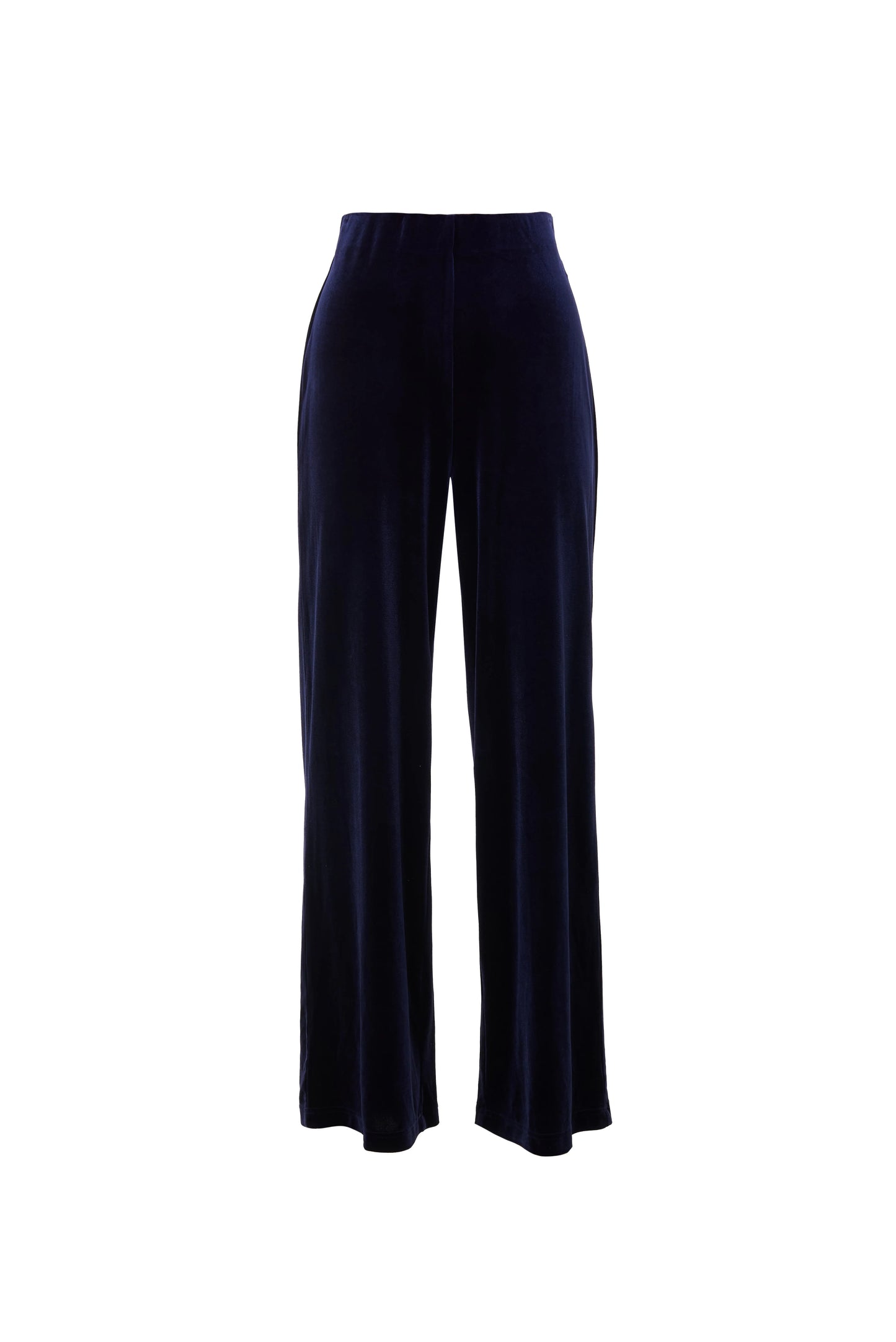 Melvin Velvet Wide Leg Trousers - Navy