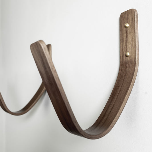 Walnut Surfboard Wall Mount | Horizontal Wooden Rack | Handcrafted in England