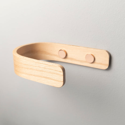 Designer Oak Curtain Holdbacks | Chrome | Pack of 2