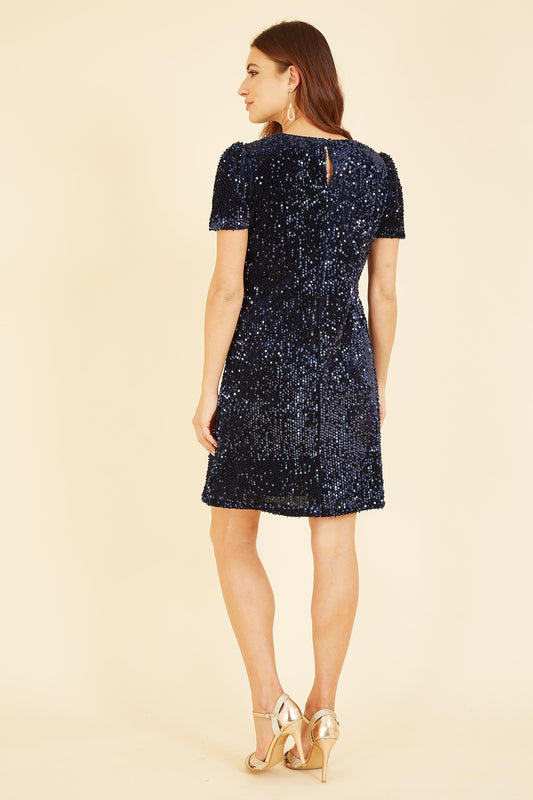 Yumi Navy Sequin Tunic Dress