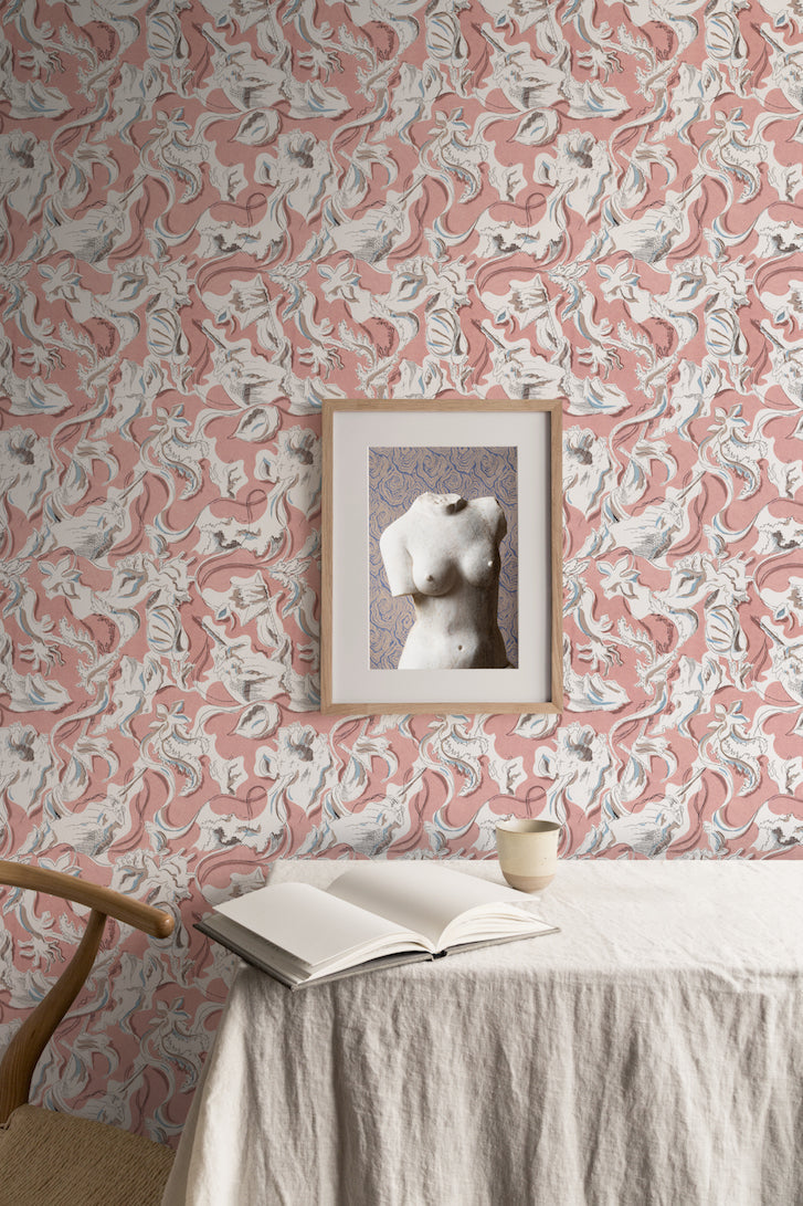 Dali's Mermaid - Blush - Wallpaper