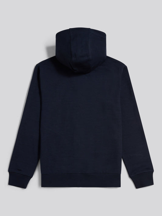 Mens Double Horsemen Interlock Zip Hoodie Dark Sapphire Navy