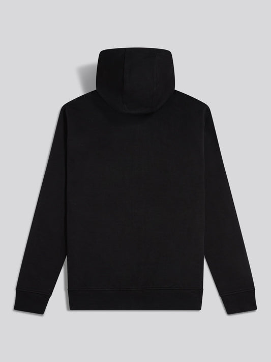 Mens Double Horsemen Interlock Zip Hoodie Black Bright White DHM
