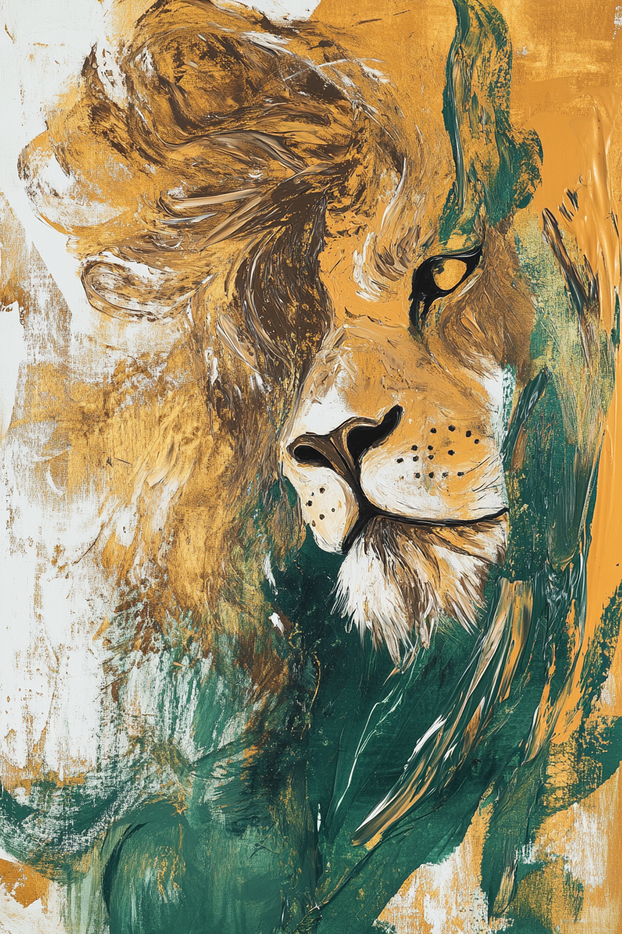 Majestic Lion Abstract Canvas