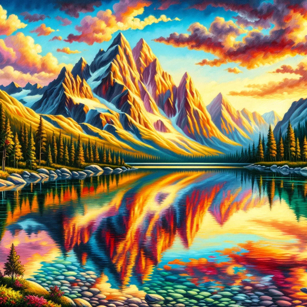 Majestic Mountain Reflection Canvas