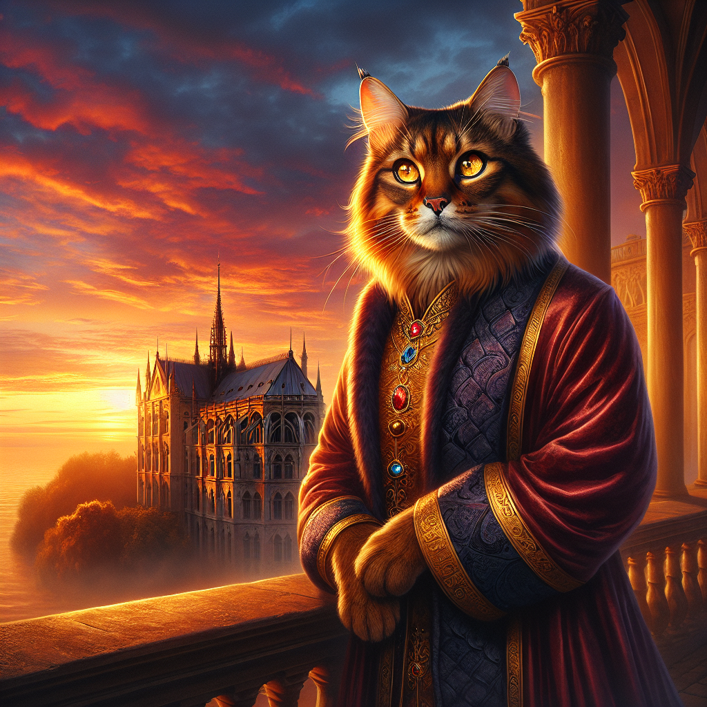 Majestic Sunset Monarch Cat Canvas