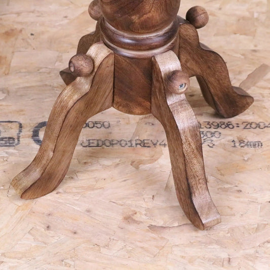 Manka Round Wooden Pedestal Side Table