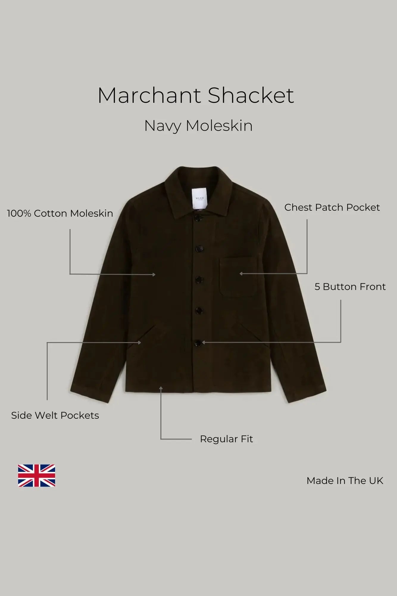 Marchant Jacket - Olive Moleskin