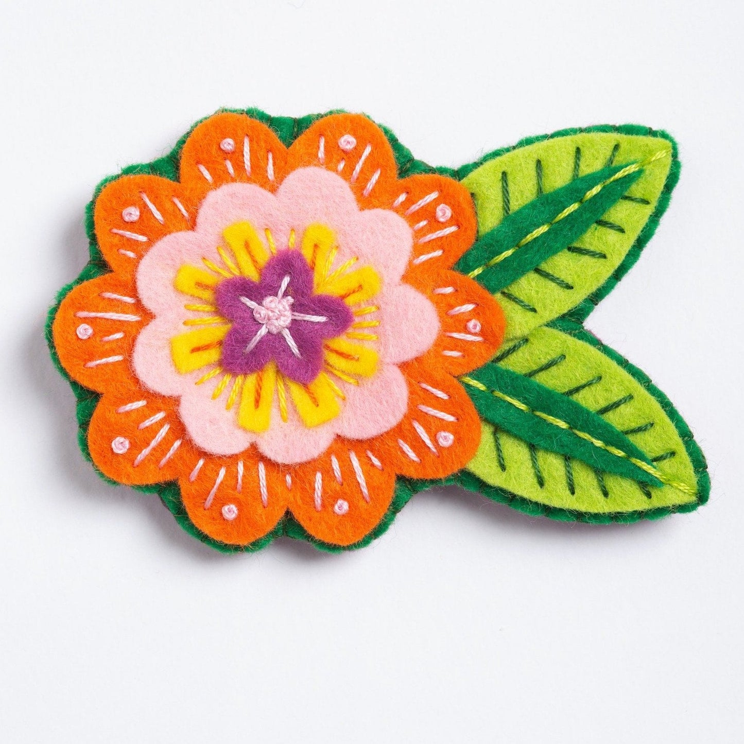 'Margery' Flower Felt Craft Brooch Kit for Beginners