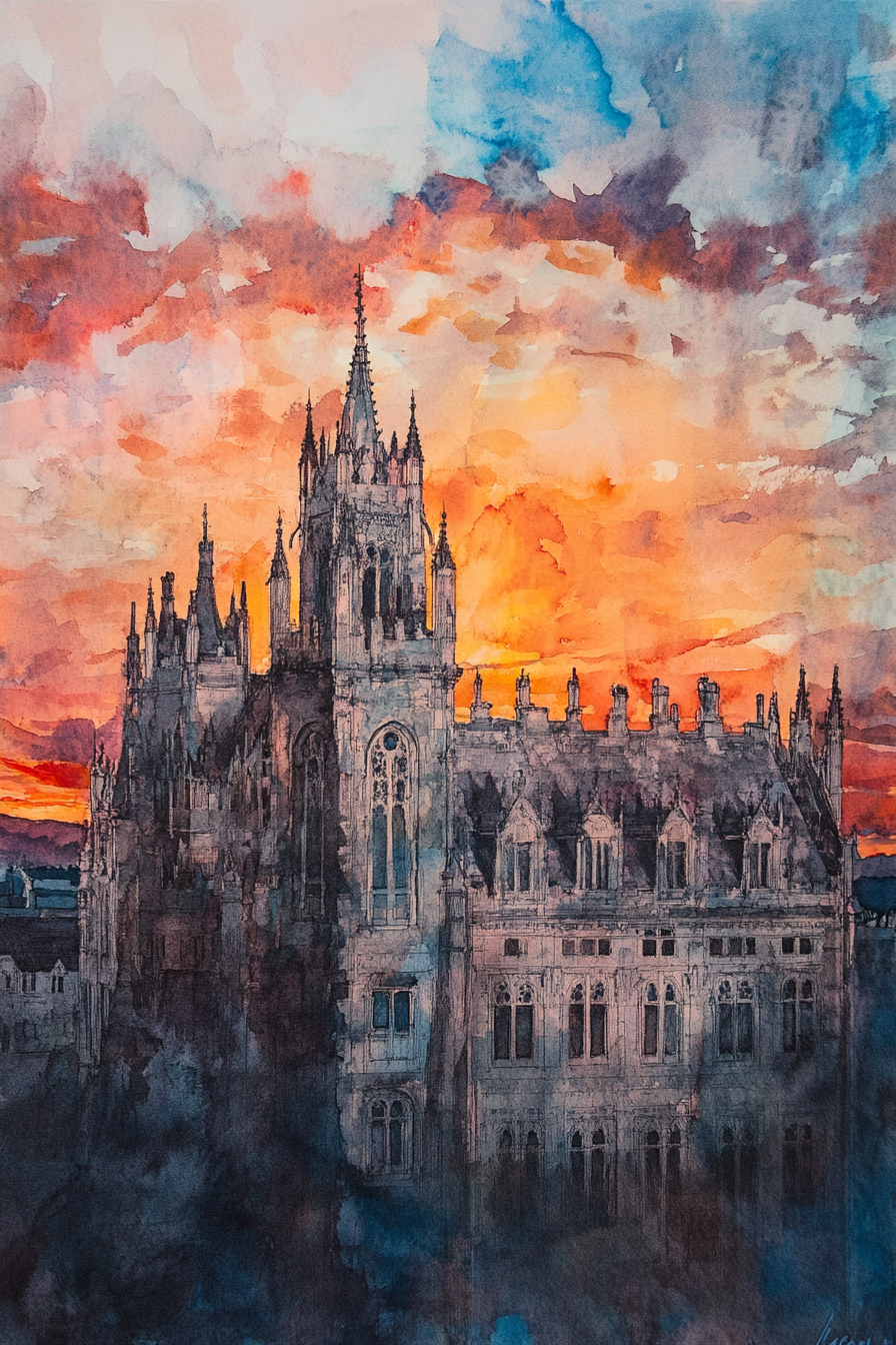 Marischal Sunset Reflection Canvas