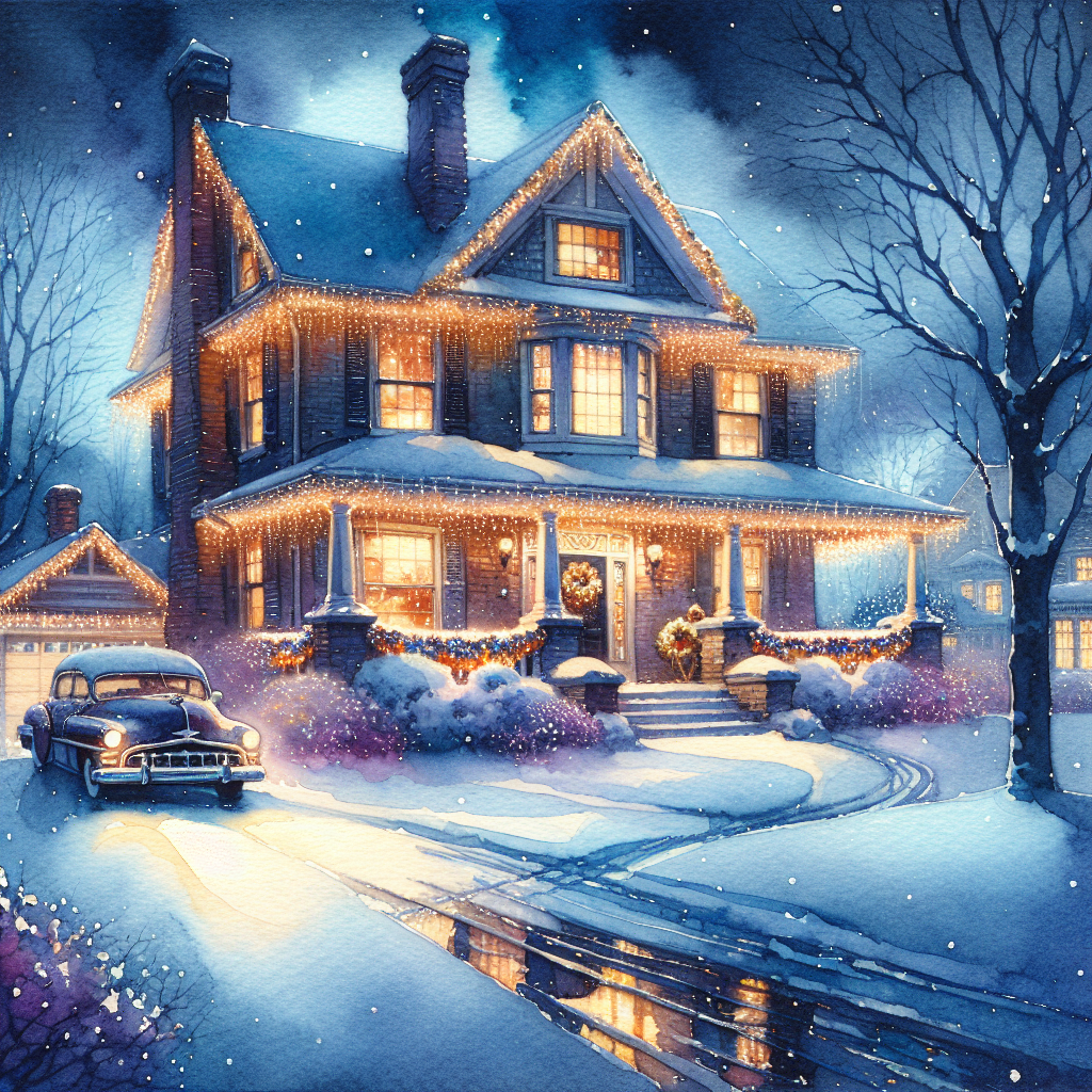 Melancholic Winter Night Canvas