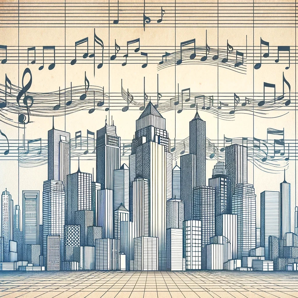 Melodic Skyline Cotton Cushion