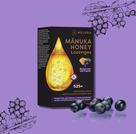 Manuka Honey 525 MGO, Propolis, Blackcurrant and Peppermint Lozenges
