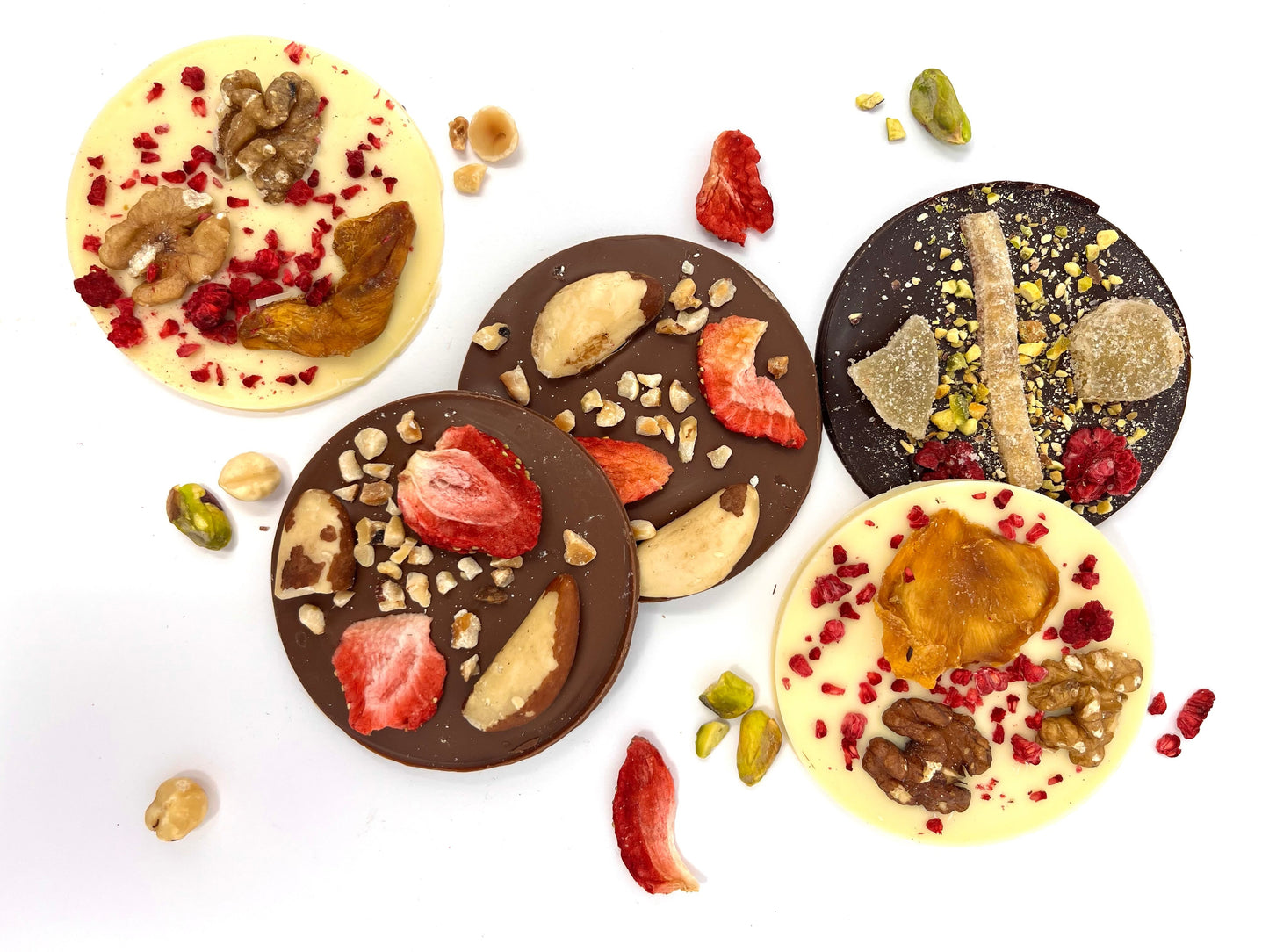 New Handmade Giant Mendiants in White Chocolate