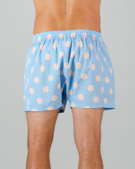 Mens Boxer Shorts - Pink Polka