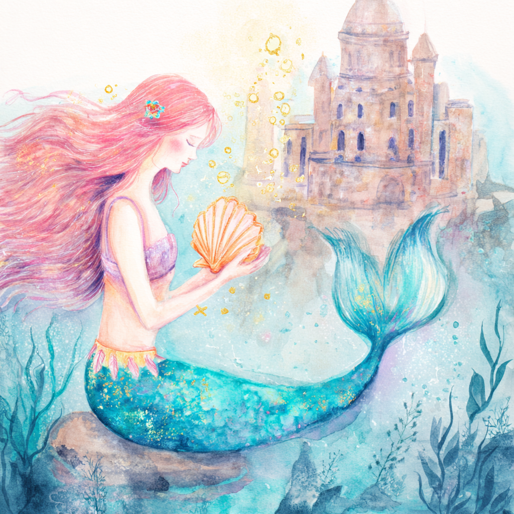 Mermaid's Mystical Discovery Canvas