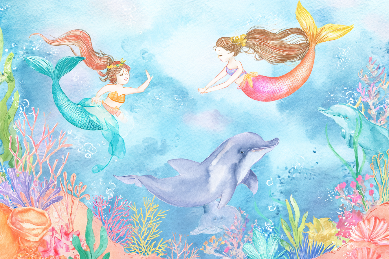 Mermaids and Dolphins Canvas