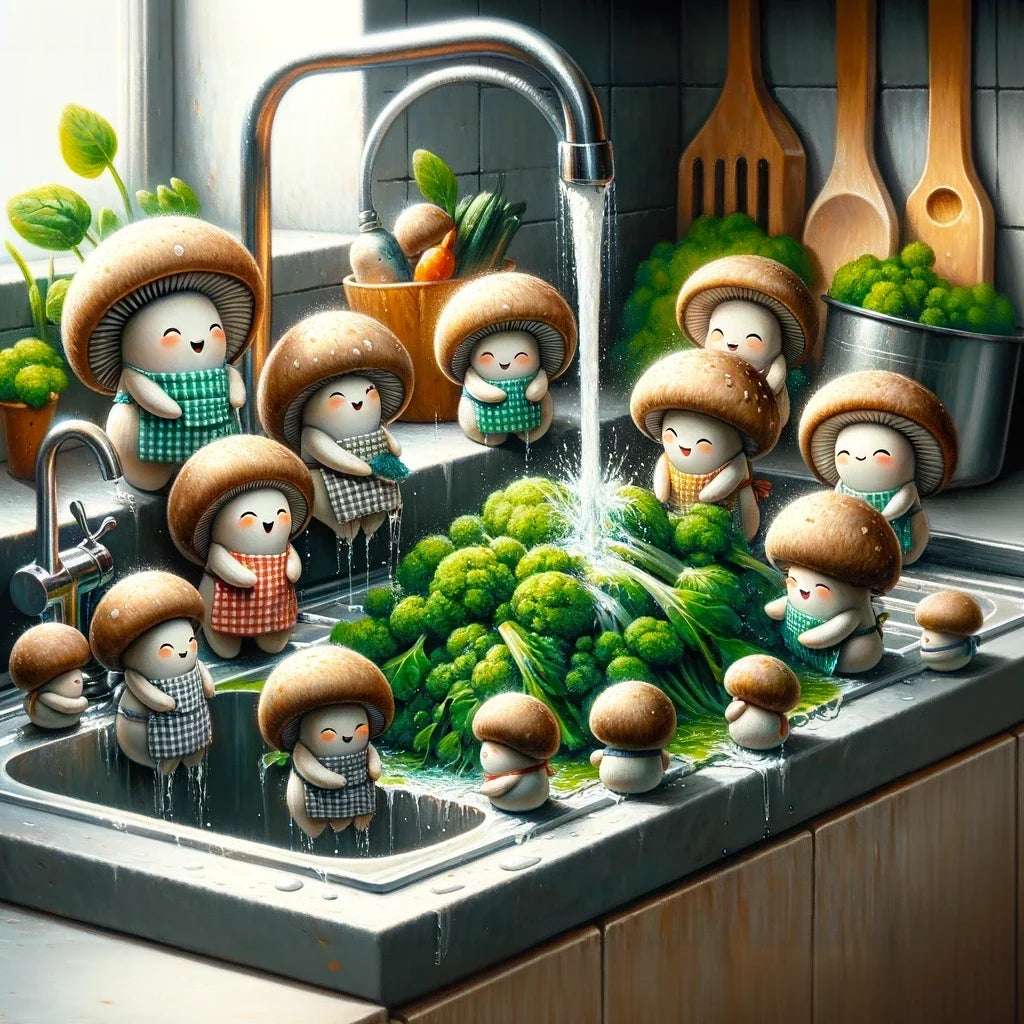 Merry Mushrooms Rinse Canvas