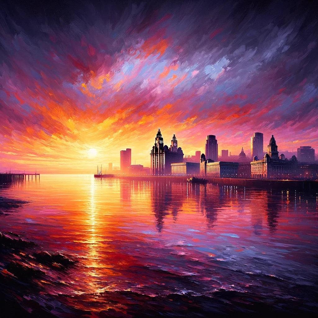 Liverpool Mersey Sunset Canvas