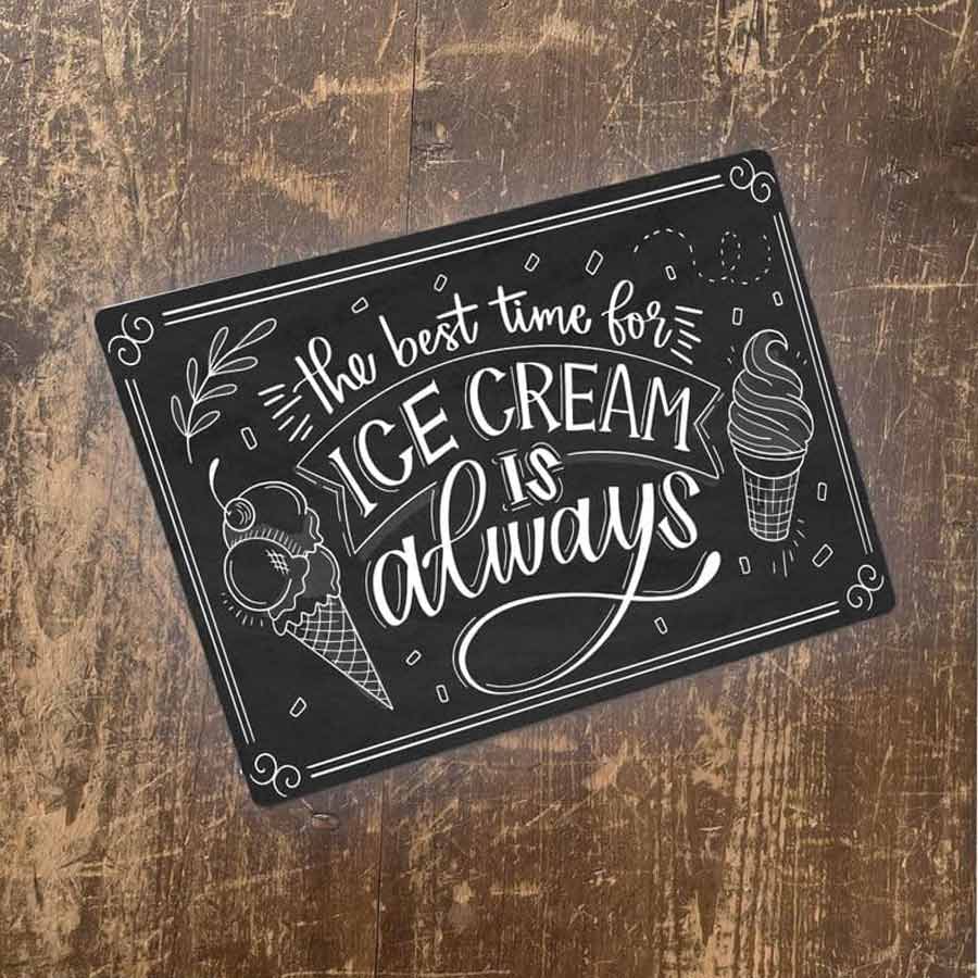 Metal Replica Vintage Ice Cream Advertising Sign