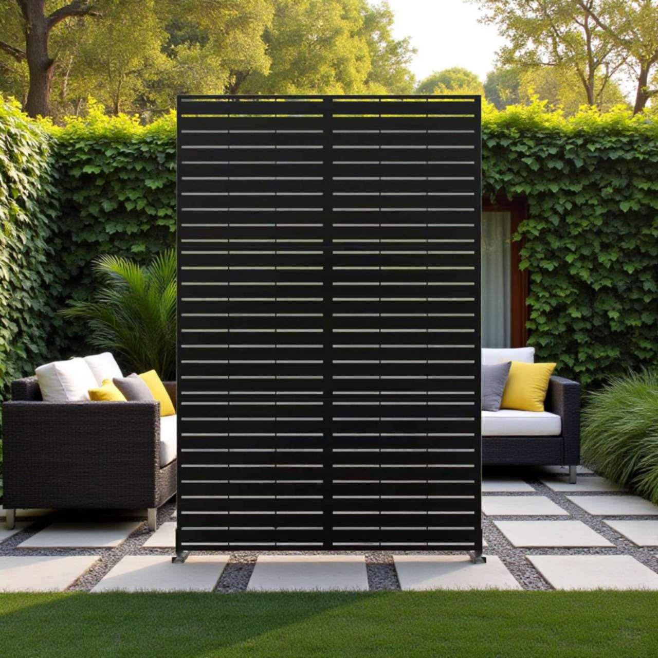 Metal Indoor/Outdoor Privacy Screen 90cm x 180cm - Slats