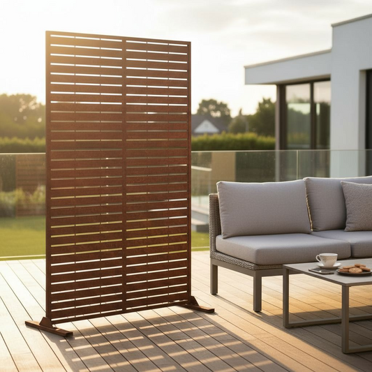 Metal Indoor/Outdoor Privacy Screen 90cm x 180cm - Slats