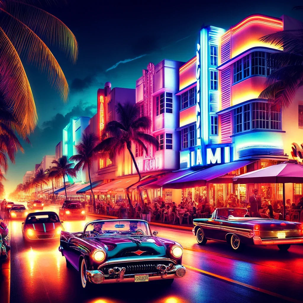 Miami Neon Majesty Cotton Cushion