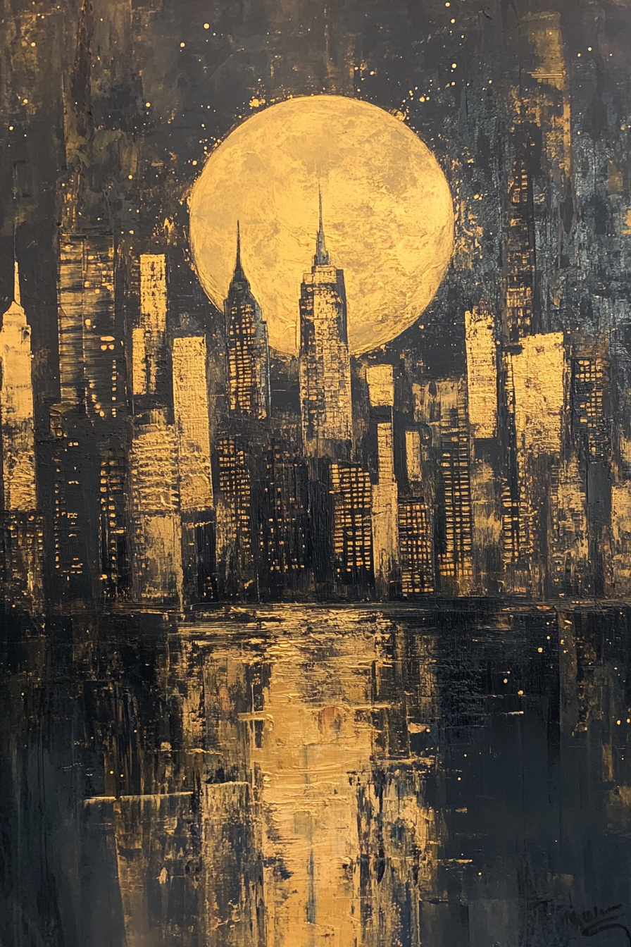 Midnight City Glow Canvas