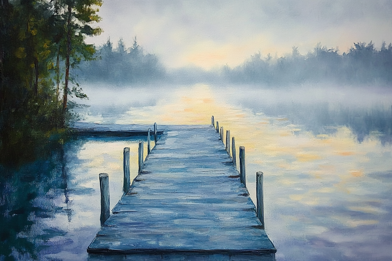 Misty Morning Reflections Canvas
