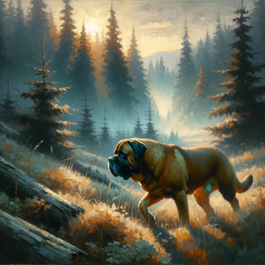Misty Wilderness Explorer Bullmastiff Canvas