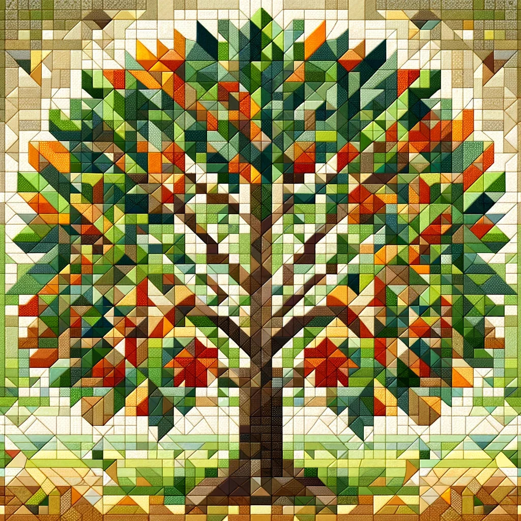 Modern Mosaic Arboreal Canvas