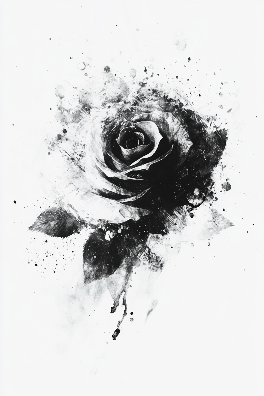 Monochrome Rose Elegance Canvas