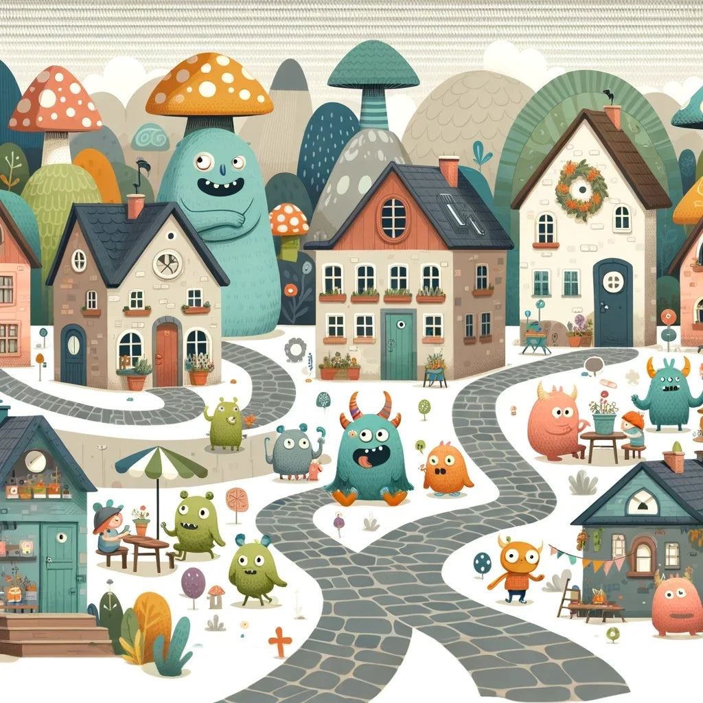 Monster Village Canvas