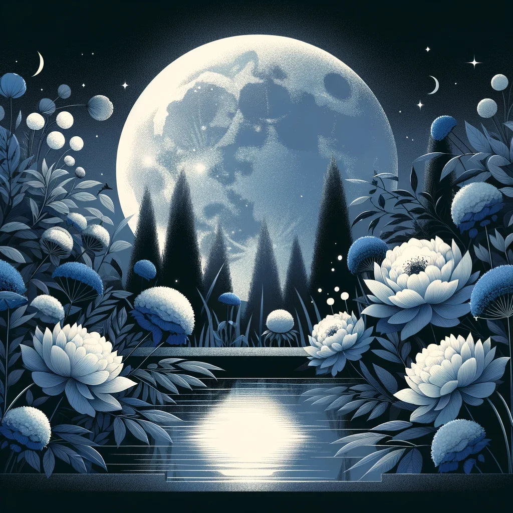 Moonlit Blossom Cotton Cushion