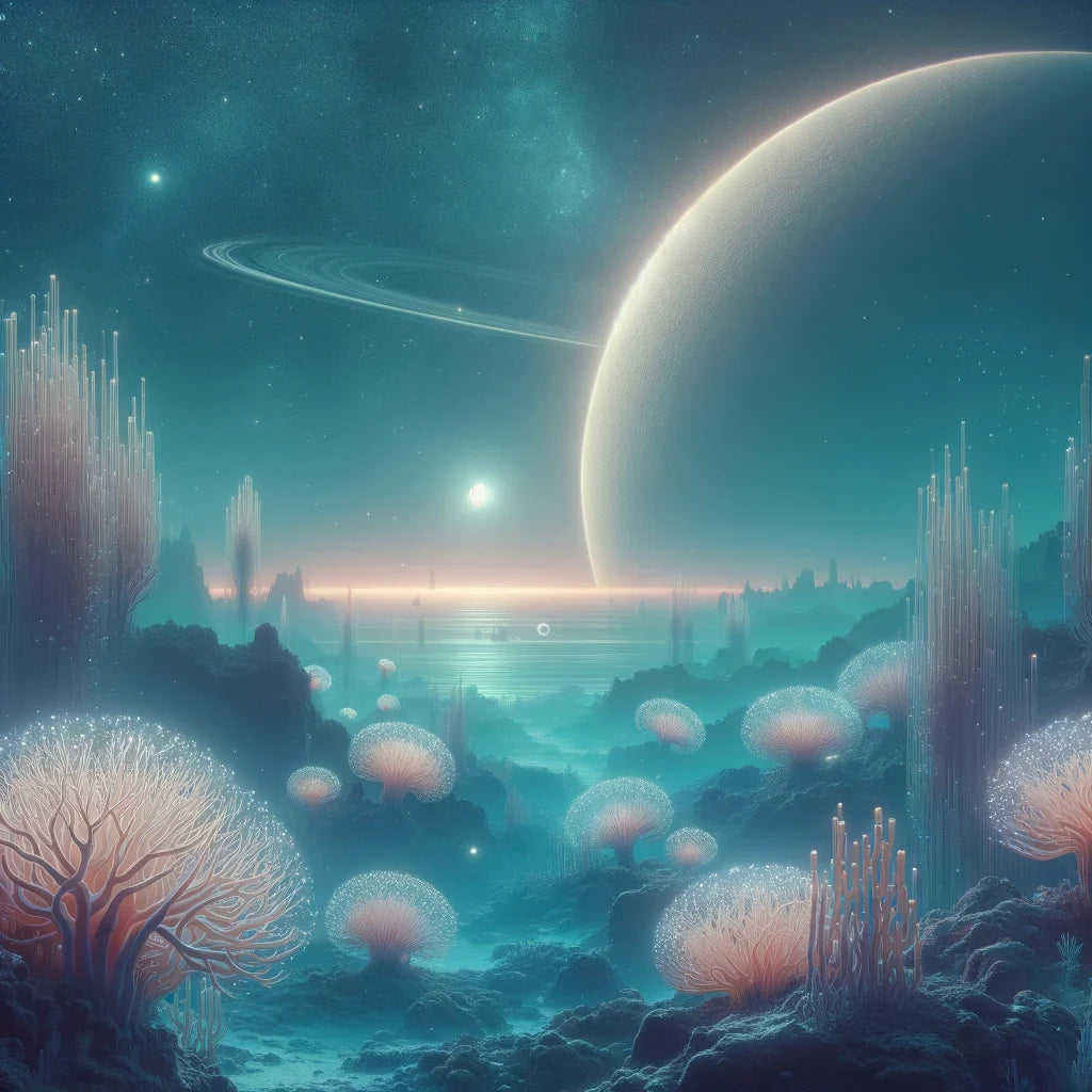 Moonlit Coral Canvas