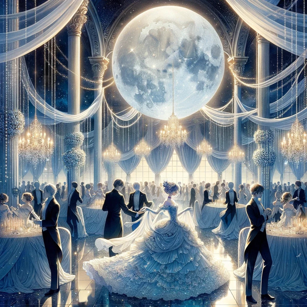 Moonlit Elegance Soiree Cotton Cushion