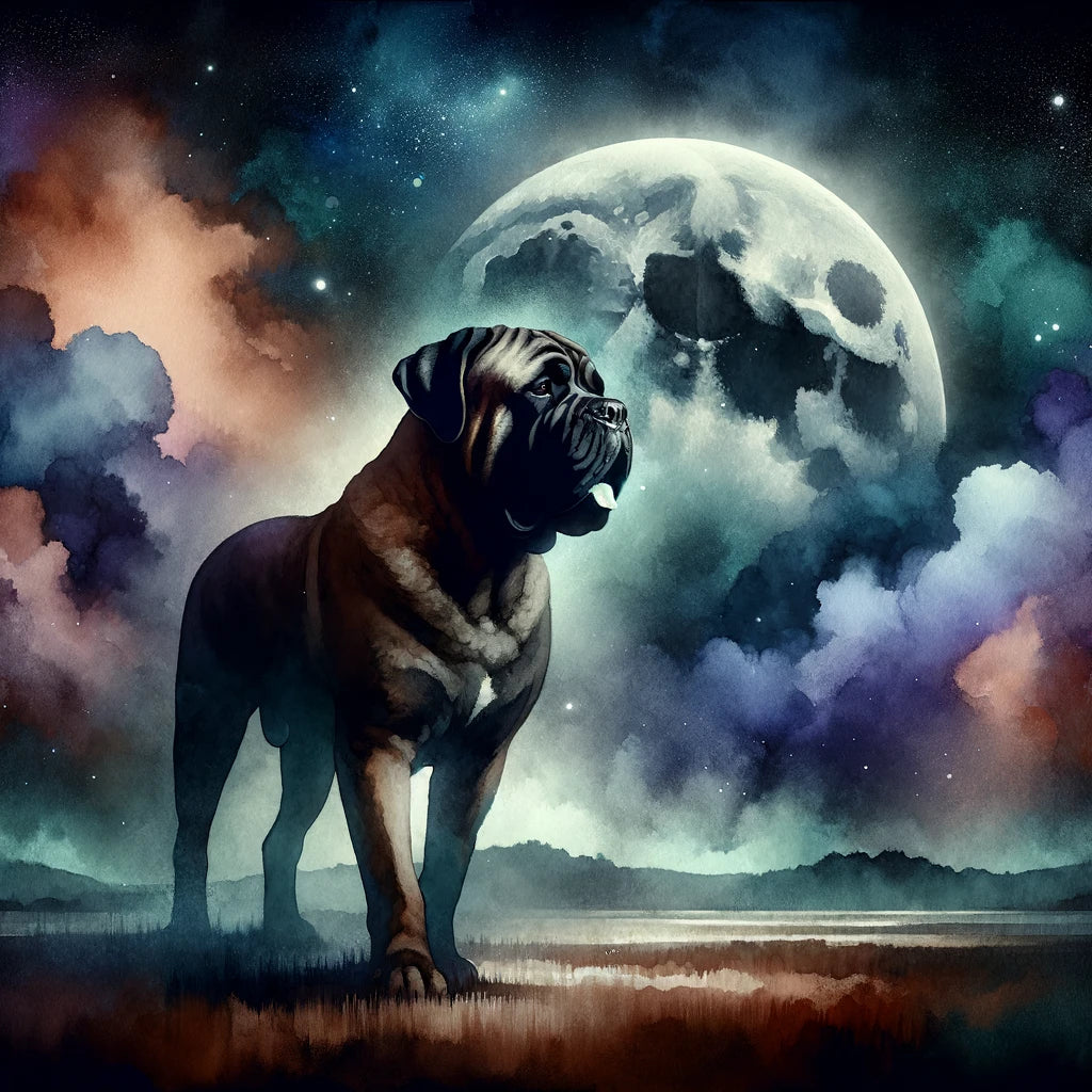 Moonlit Guardian Bullmastiff Canvas