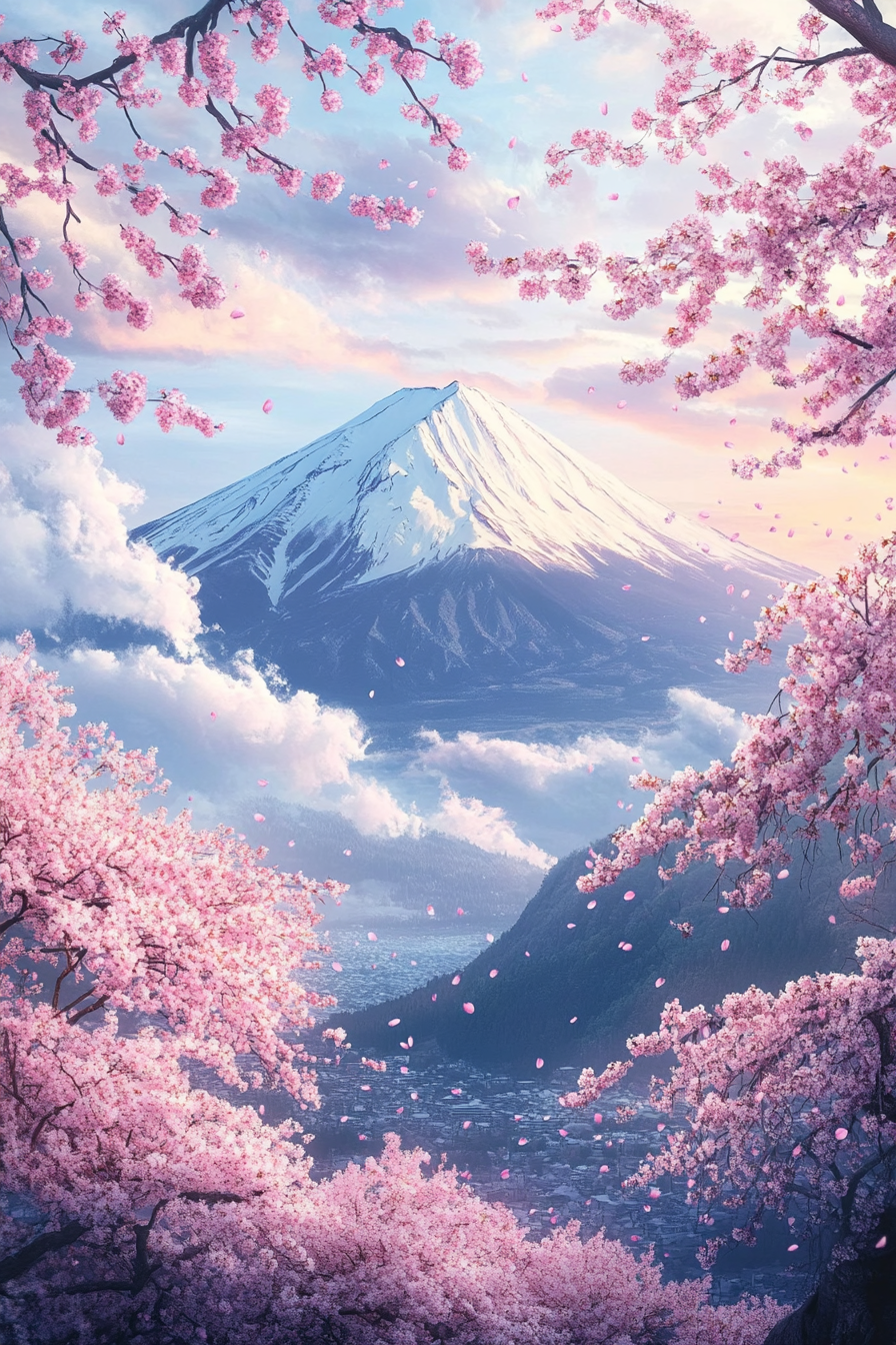 Mount Fuji Blossom Canvas