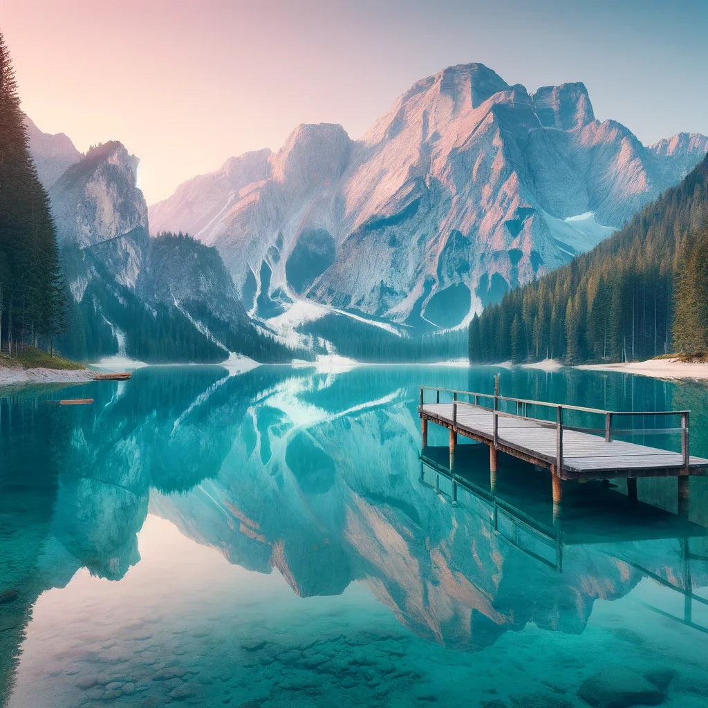 Mountain Lake Serenity Canvas