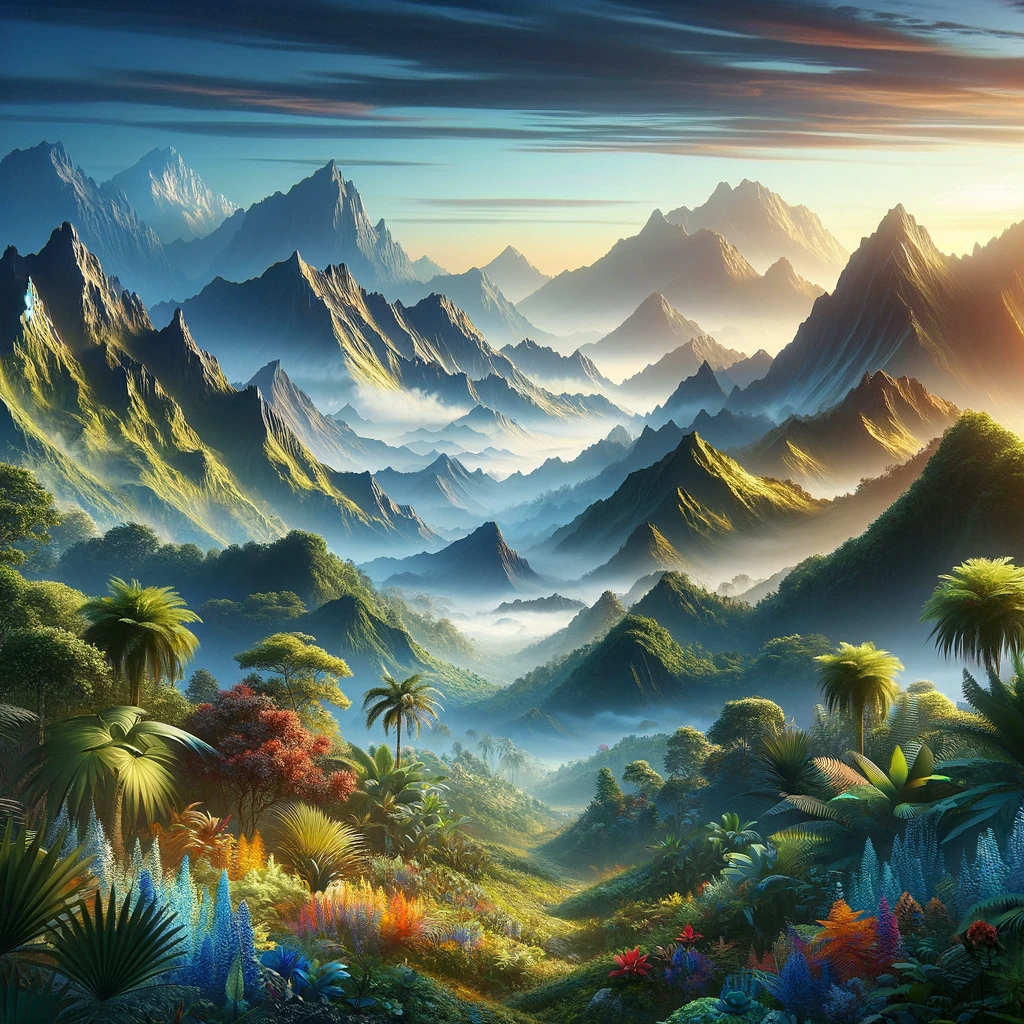 Mountain Tropics Symphony Cotton Cushion