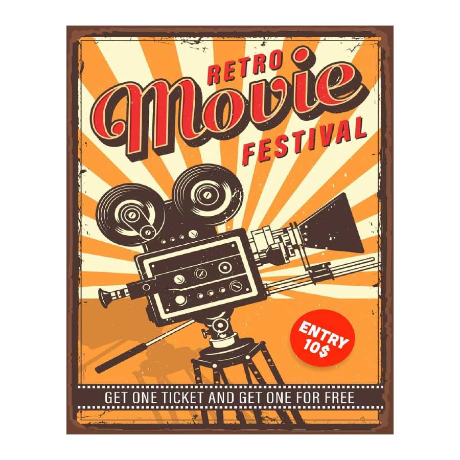 Movie Festival Retro Metal Sign