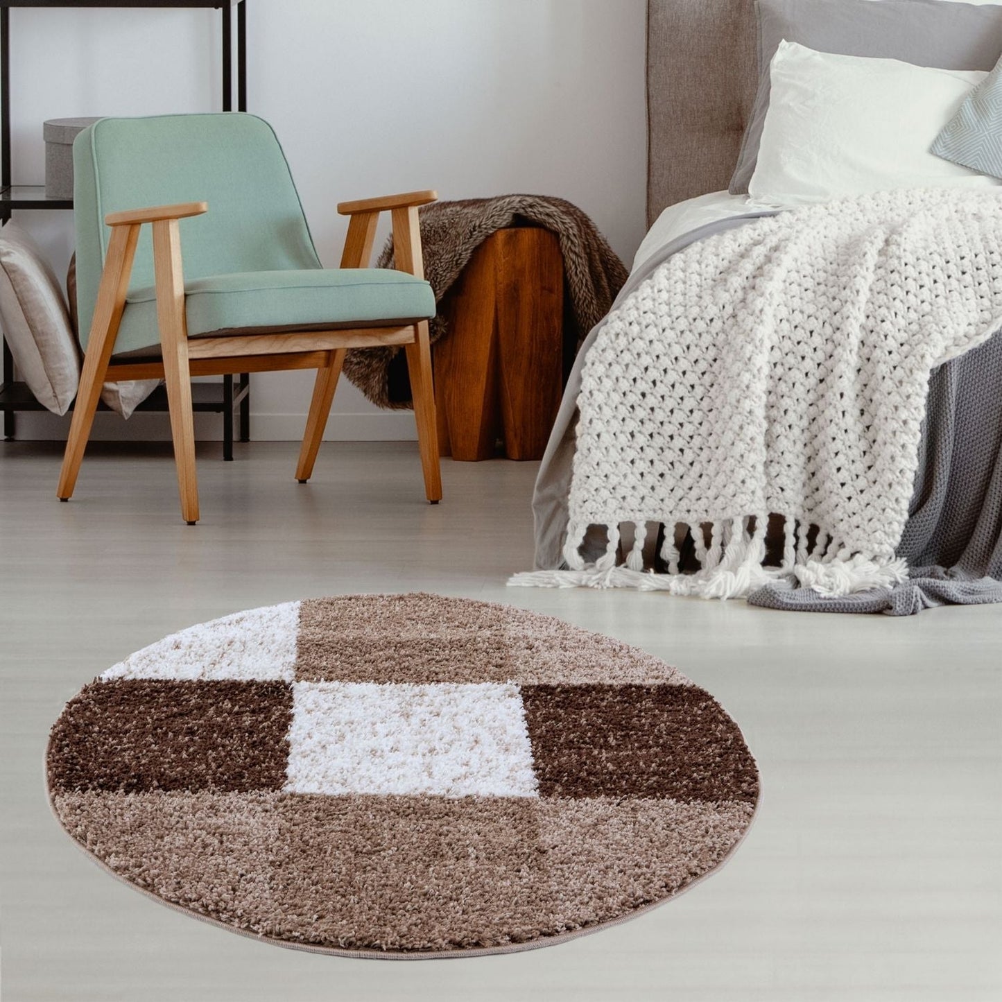 Myshaggy Geometric Brown Rug
